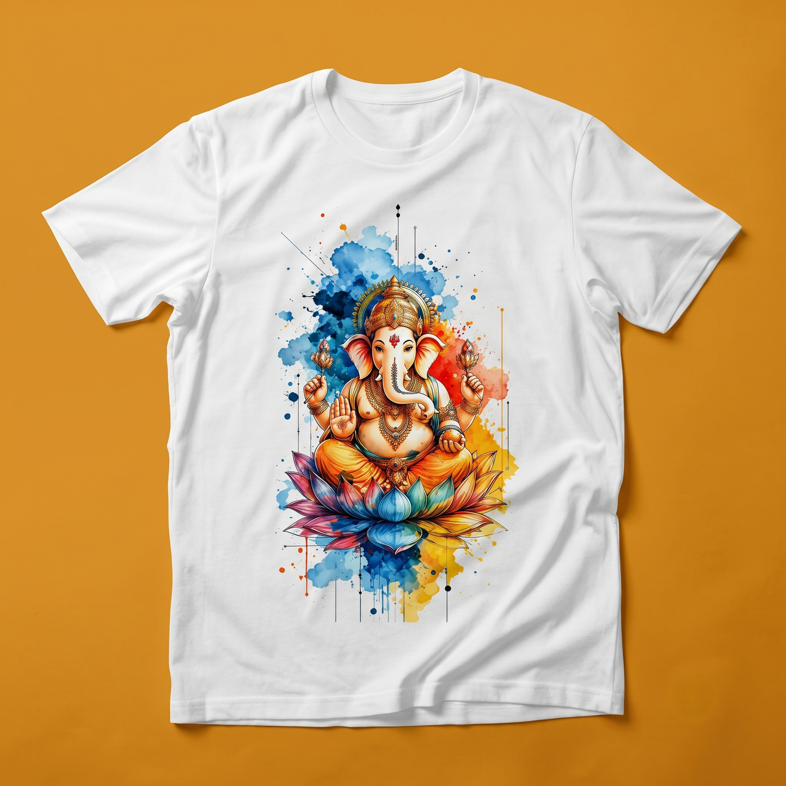 Ganesh Colour Print T-Shirt by Kahvira Clothing