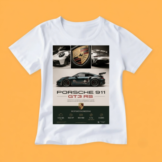 Porsche 911 Legend Print T-Shirt by Kahvira Clothing