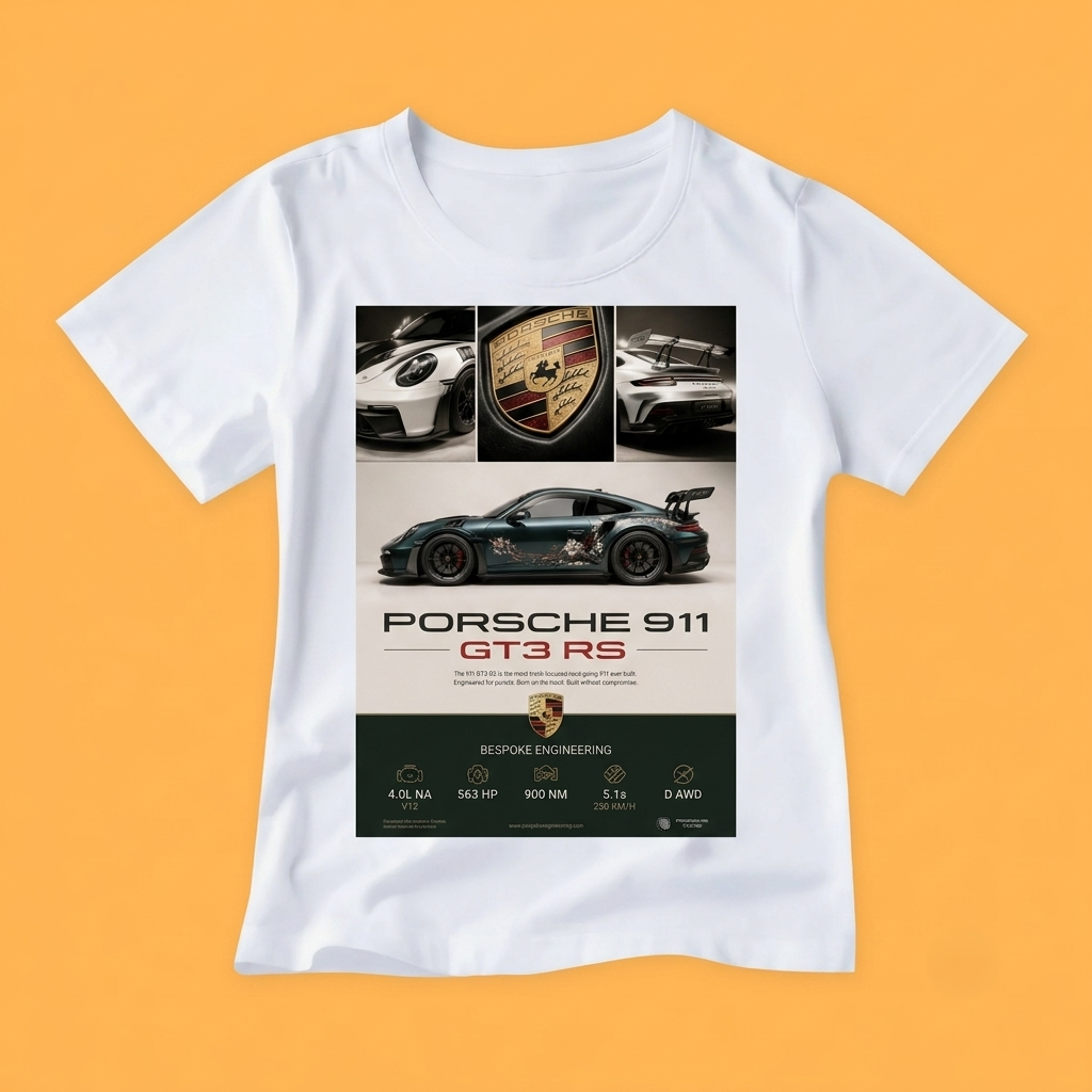 Porsche 911 Legend Print T-Shirt by Kahvira Clothing