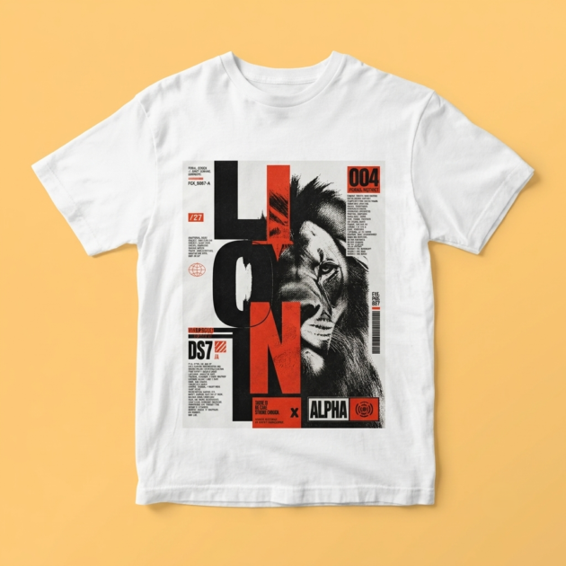 Lion Spirit of Power Print T-Shirt by Kahvira Clothing