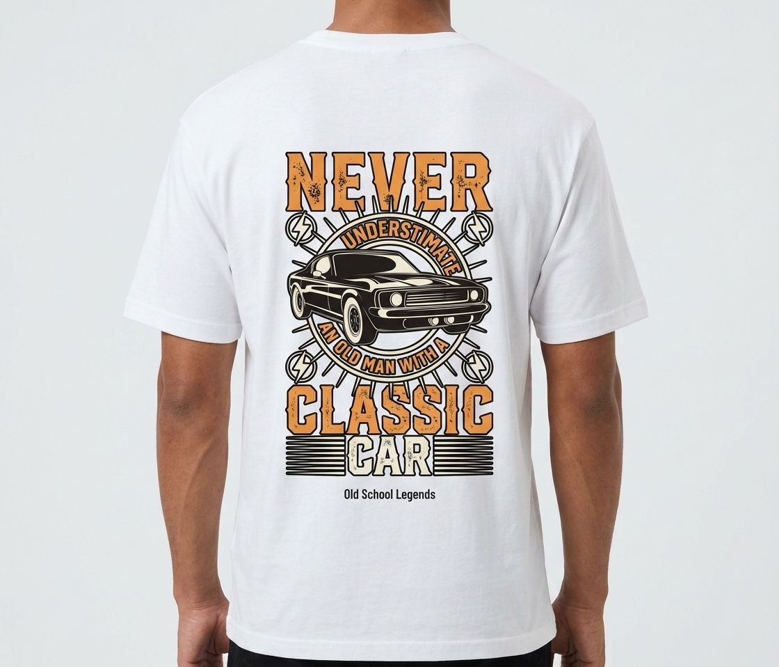 Classic Car Print T-Shirt by Kahvira Clothing