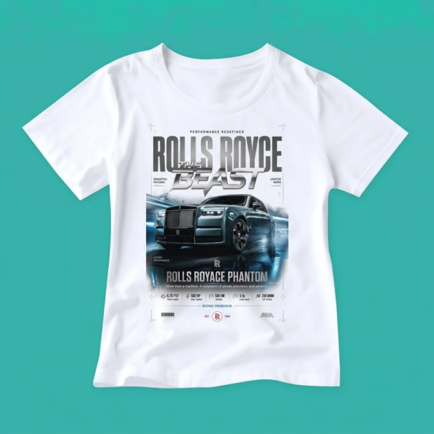 Rolls-Royce Beast Mode Print T-Shirt by Kahvira Clothing
